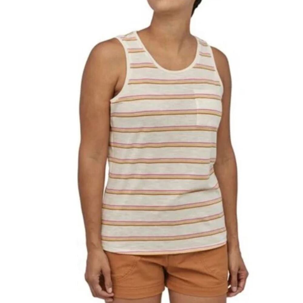 Patagonia Women's Mainstay Tank Sunset Stripe Birch White Size Small NEW